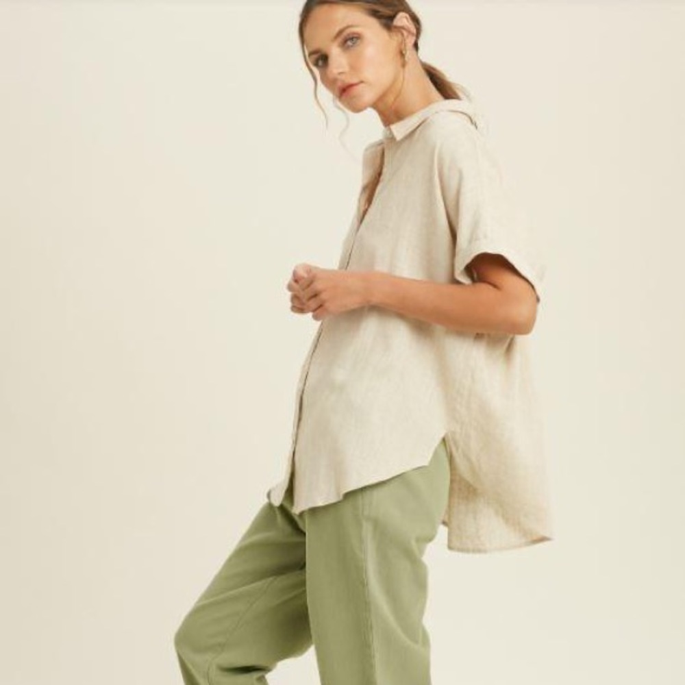 Casual button down woven shirt